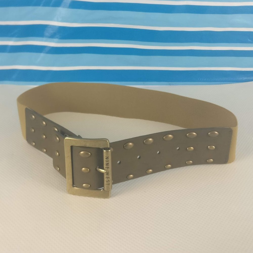 Olive Green High Waist belt, Studded Western Elastic Leather Belt